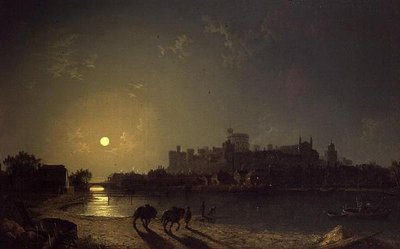 Vista al chiaro di luna del Castello di Windsor dal Tamigi da Henry Pether