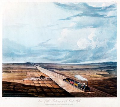 Treno che attraversa Chat Moss, Lancashire da Henry Pyall