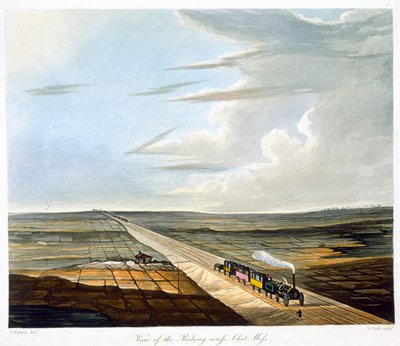Veduta della ferrovia attraverso Chat Moss, Liverpool e Manchester Railway da Henry Pyall