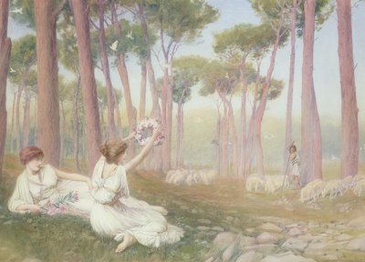 Afrodite offre Elena a Paride, 1905 da Henry Ryland
