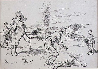 Il golfista distratto, illustrazione da 