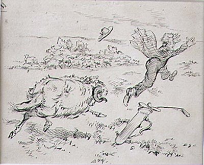 Il golfista disturbato, illustrazione da 