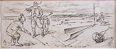 Il golfista guidato, illustrazione da 
