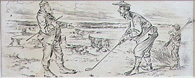 Il golfista esitante, illustrazione da 