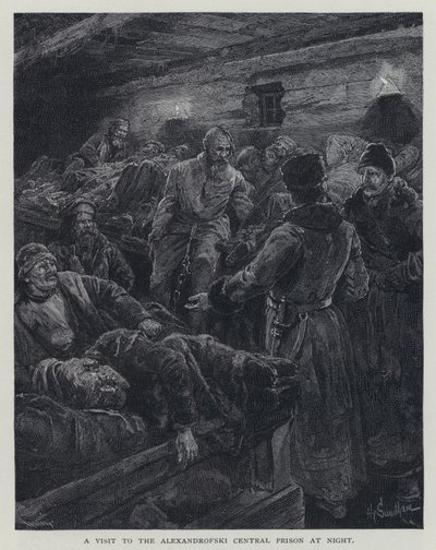 Visita alla prigione centrale di Alexandrofski di notte da Henry Sandham