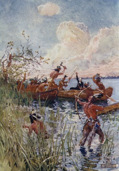 Attaccato dagli Irochesi da Henry Sandham