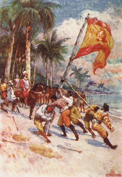 Issare la bandiera spagnola, la prima bandiera in Florida da Henry Sandham