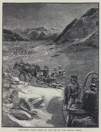 Ritorno da Kara sul ghiaccio del fiume Shilka da Henry Sandham