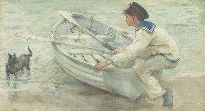 Preparativi per il lancio, 1903 da Henry Scott Tuke