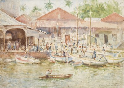 Il mercato, Belize, Honduras britannico da Henry Scott Tuke