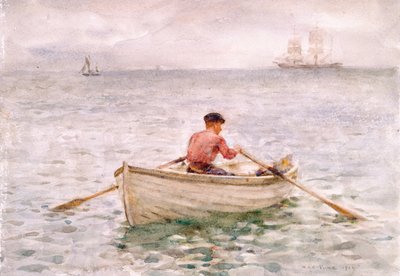 Il barcaiolo e la sua barca, 1921 da Henry Scott Tuke