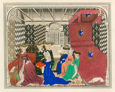 Christine de Pisan presenta il suo libro alla regina di Francia, inizio XV secolo da Henry Shaw