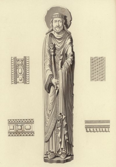Clodoveo I, circa 1100, dalla Chiesa di Notre Dame De Corbeil da Henry Shaw