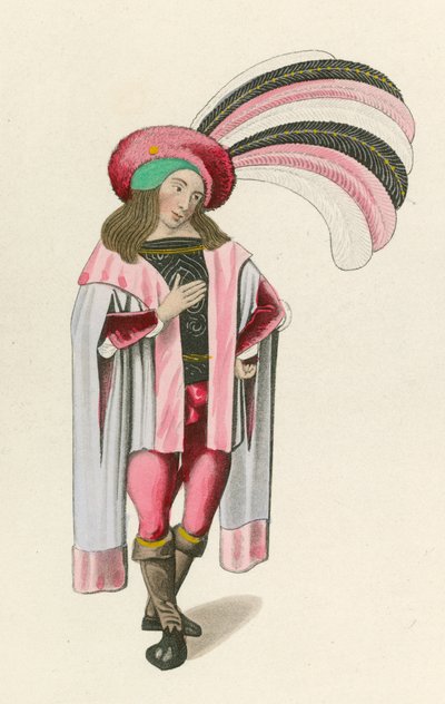 Figura 1 dal Romanzo della Rosa, c.1480, nel British Museum, Harl M S 4425 da Henry Shaw