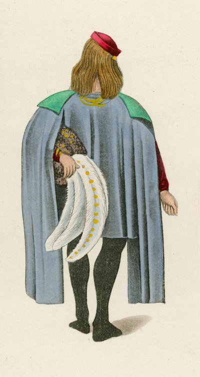 Figura 2 dal Romanzo della Rosa, c 1480, nel British Museum, Harl M S 4425 da Henry Shaw