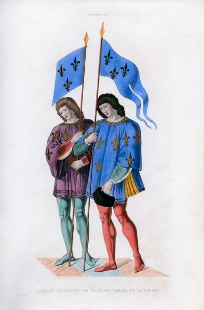 Araldi che annunciano la morte di Carlo VI a suo figlio, c1500 da Henry Shaw