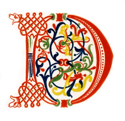 Lettera iniziale D, fine 12° secolo da Henry Shaw