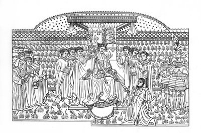 Re Enrico VI che presenta una spada al conte di Shrewsbury, c1445, 1843 da Henry Shaw