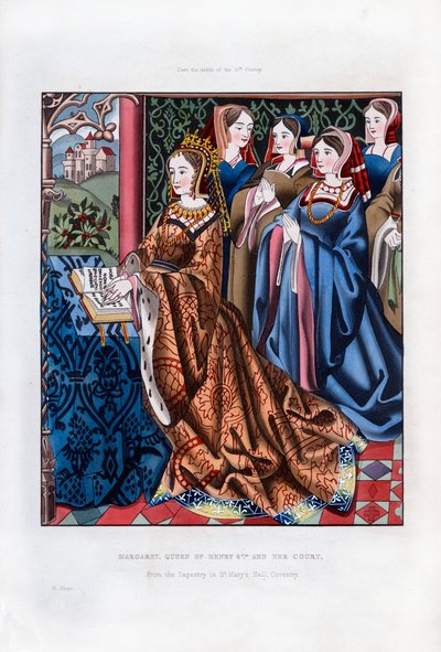 Margherita, Regina di Enrico VI, e la sua corte, metà del XV secolo, 1843 da Henry Shaw