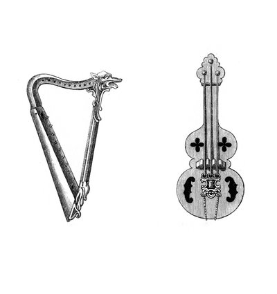 Strumenti musicali, XII secolo, 1843 da Henry Shaw