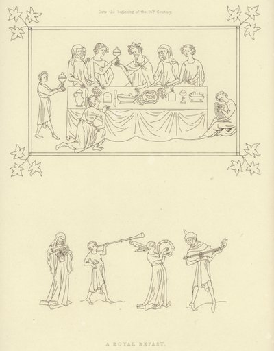 Banchetto reale, inizio del XIV secolo da Henry Shaw