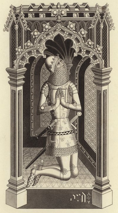Il Principe Nero, circa 1355, dalla Cappella di Santo Stefano, Westminster da Henry Shaw
