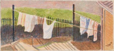 Rounton Road, fili per il bucato, c.1930 da Henry Silk
