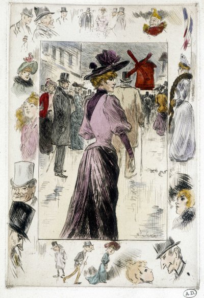 Donna davanti al Moulin Rouge da Henry Somm