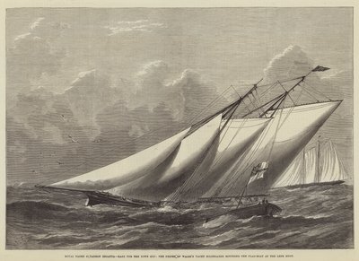 Regata dello Yacht Squadron Reale, gara per la Coppa della Città, lo yacht Hildegarde del Principe di Galles che gira la barca-bandiera alla boa di Lepe da Henry Spernon Tozer