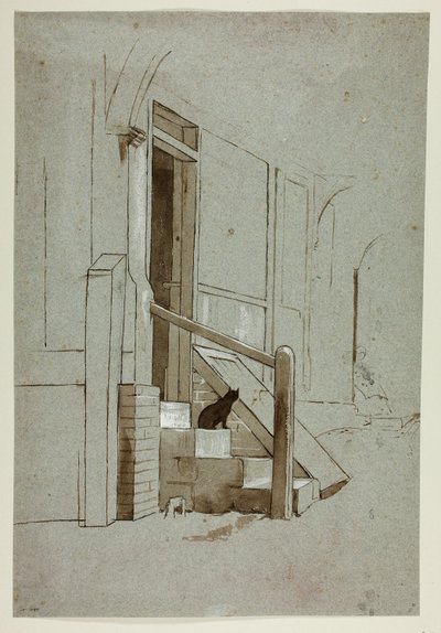 Gatto sulla porta di casa da Henry Stacy Marks