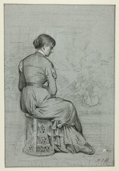 Donna seduta su un tabouret da Henry Stacy Marks