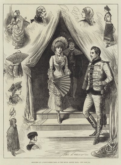 Schizzi a un ballo in maschera alla Royal Albert Hall da Henry Stephen Ludlow