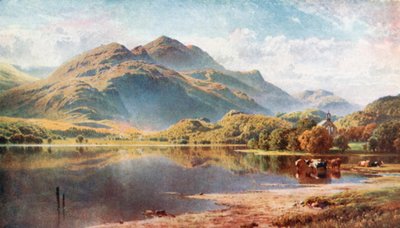 Loch Achray, Trossachs, Perthshire (litografia a colori) da Henry Sutton Palmer