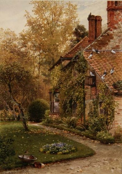 Intorno alla mia casa: un lato del cottage, Elm Grove, Ripley, Surrey da Henry Sutton Palmer
