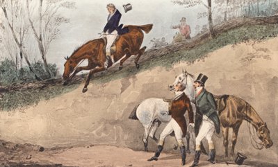 Mytton prende una goccia "alta come una casa" da Henry Thomas (after) Alken