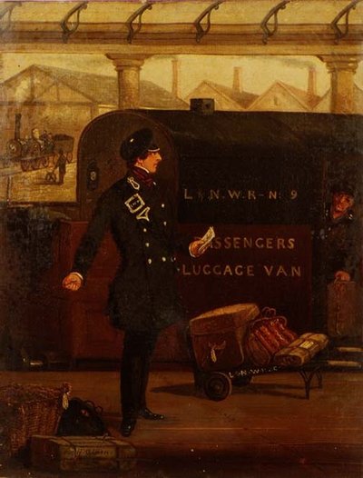 Una guardia vicino a un furgone bagagli L & N-W. R. da Henry Thomas Alken