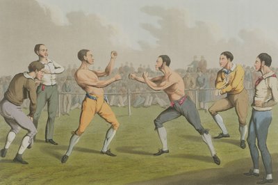 Un combattimento di pugilato, acquaforte di I. Clark, pubblicato da Thomas McLean, 1820 da Henry Thomas Alken