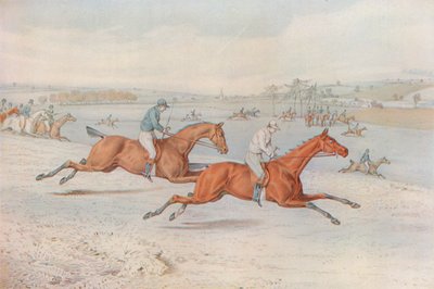 Una corsa a ostacoli: La partenza. Via - con il bianco per scelta, 1827 da Henry Thomas Alken