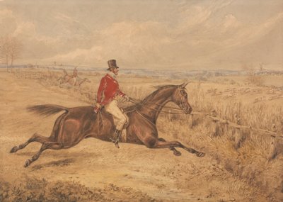 Carica di una recinzione per buoi da Henry Thomas Alken