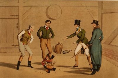 Combattimento di galli, acquatinta di I. Clark, pub. da Thomas McLean da Henry Thomas Alken