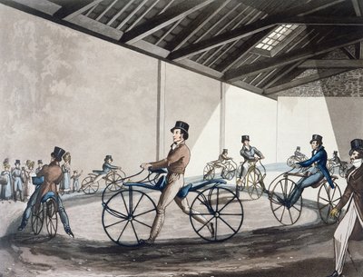 Scuola di equitazione del cavallo pedonale di Johnson, 1819 da Henry Thomas Alken