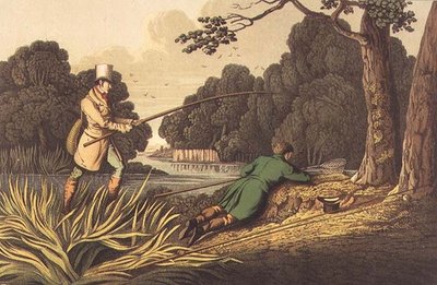 Pesca al luccio, acquaforte di I. Clark, pub. da Thomas McLean da Henry Thomas Alken