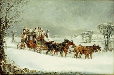 La Posta Reale da York a Londra sulla Strada Aperta in Inverno da Henry Thomas Alken