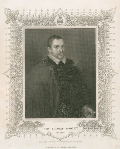 Ritratto di Sir Thomas Bodley (1545-1613) (incisione) da Henry Thomas Ryall