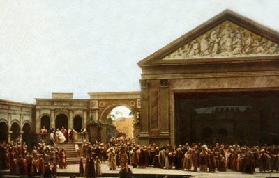 Attori sul palco nella Passione di Oberammergau, 1922 da Henry Traut