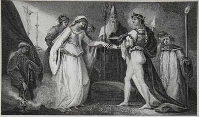 Matrimonio di Enrico I, inciso da Delatre, illustrazione da 