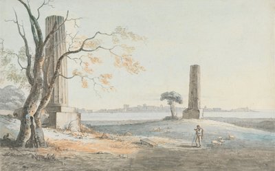 Rovine del Tempio di Giove Olimpico con vista di Ortigia, Siracusa da Henry Tresham
