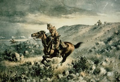 Pony Express inseguito dagli indiani da Henry W. Hansen