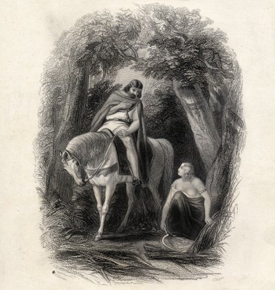 Re Cormac (m.1138) e la bella Eithne, inciso da J.Rogers, da 