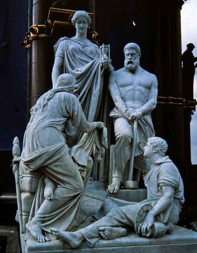 Manifatture, gruppo scultoreo del Memoriale di Albert, completato nel 1876 da Henry Weekes